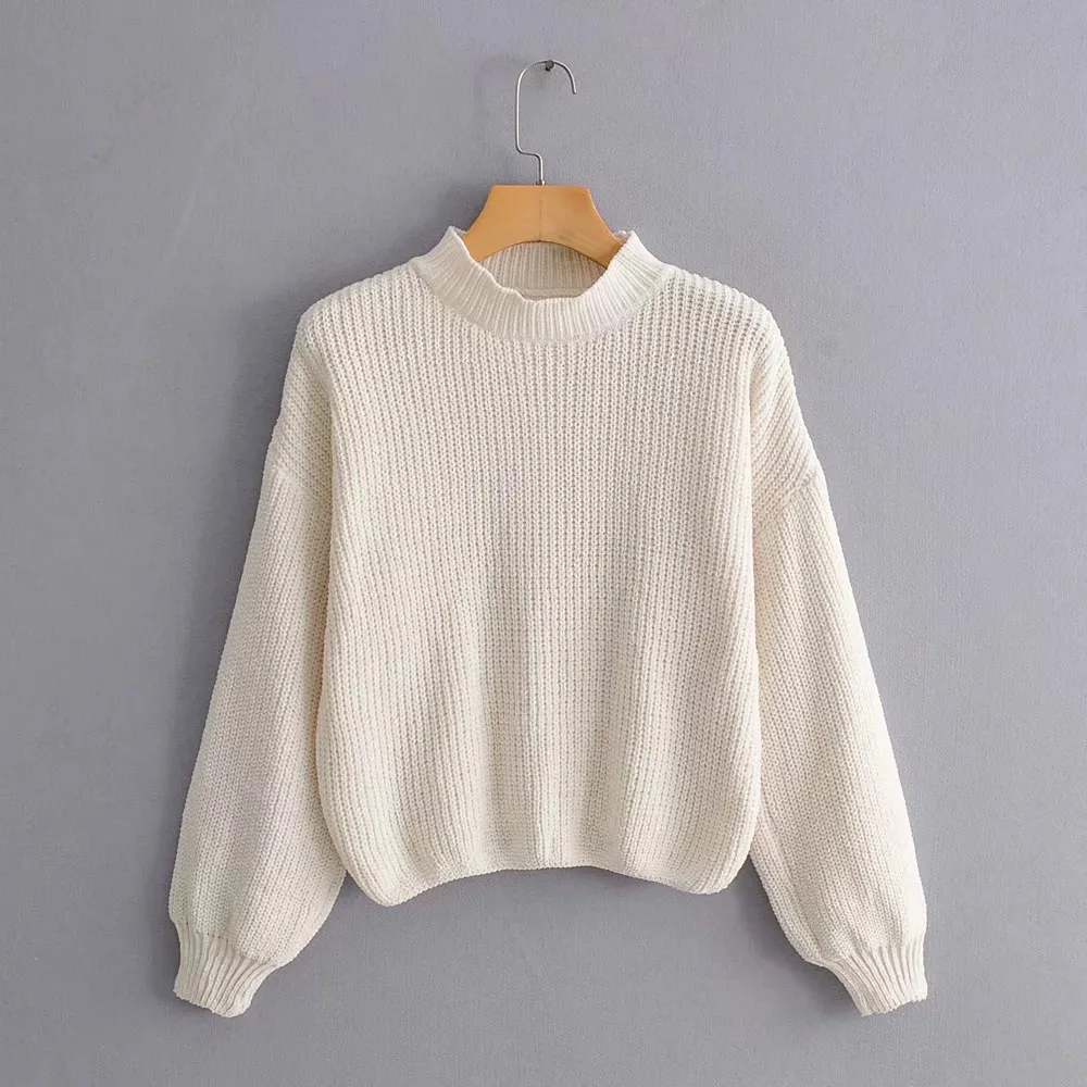 Women's Sweaters Casual Turtleneck Sweater Woman Winter Clothing Knitting Pullovers Lantern Sleeve Black White Knitted Jumpers
Women's Sweaters Casual Turtleneck Sweater Woman Winter Clothing Knitting Pullovers Lantern Sleeve Black White Knitted Jumpers