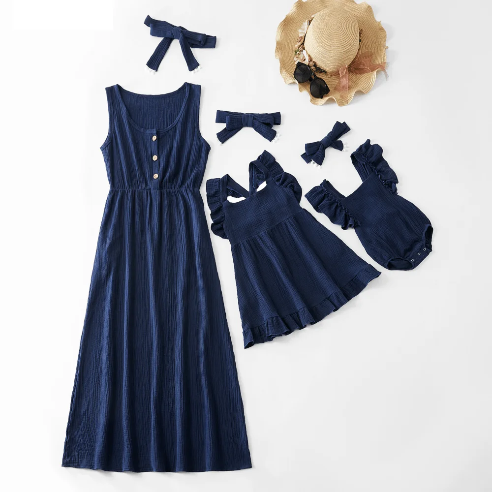 Mother Daughter Dresses Solid Ruffled Flutter-sleeve Twirl Tank Dress For Mom Baby Daughter Family Look Mommy and Me Clothes
Mother Daughter Dresses Solid Ruffled Flutter-sleeve Twirl Tank Dress For Mom Baby Daughter Family Look Mommy and Me Clothes