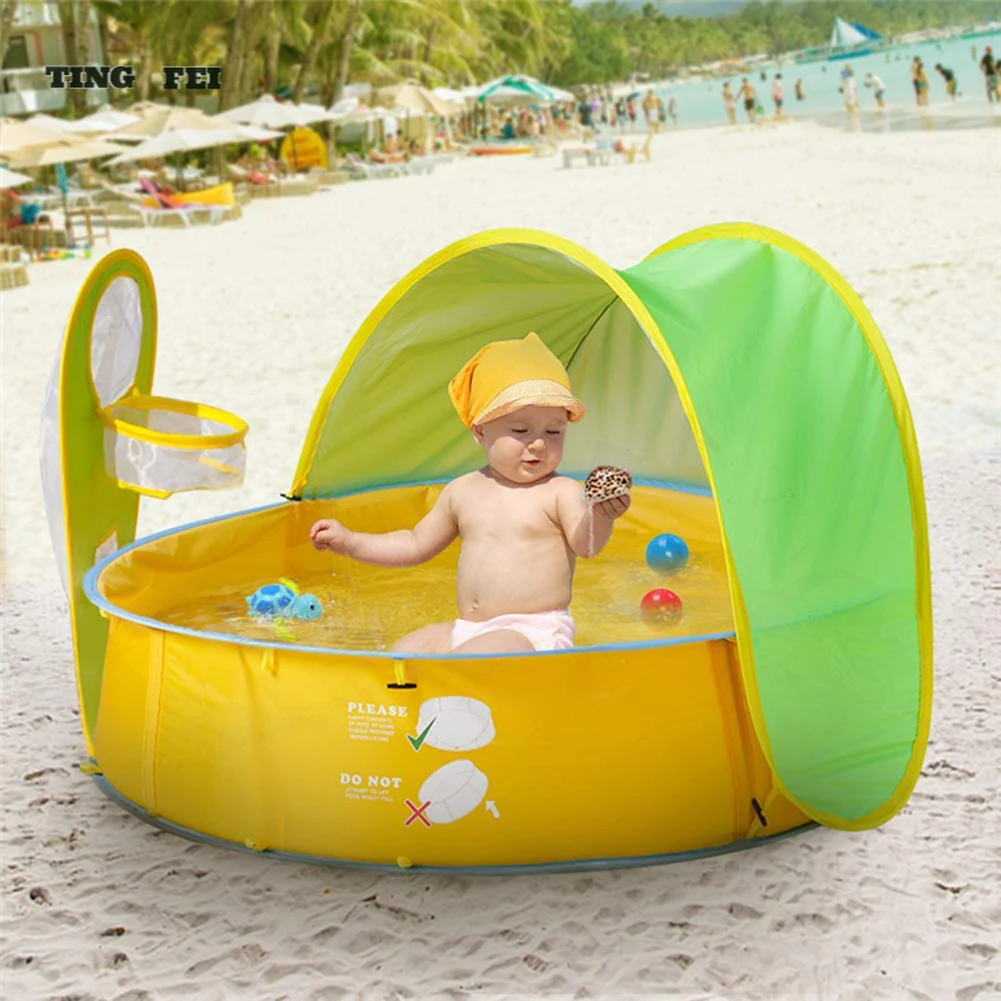 

Детская Пляжная палатка для детей, водонепроницаемая переносная палатка для защиты от солнца, для игрового домика, навес от солнца
