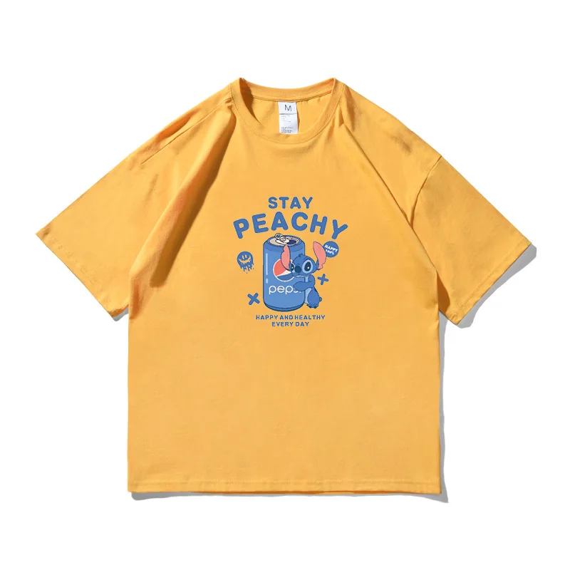2021 Disney Summer New stitch t-shirt Fashion Street Couple T-shirt Cartoon Printing Loose Shoulder Unique want Short Sleeve
2021 Disney Summer New stitch t-shirt Fashion Street Couple T-shirt Cartoon Printing Loose Shoulder Unique want Short Sleeve