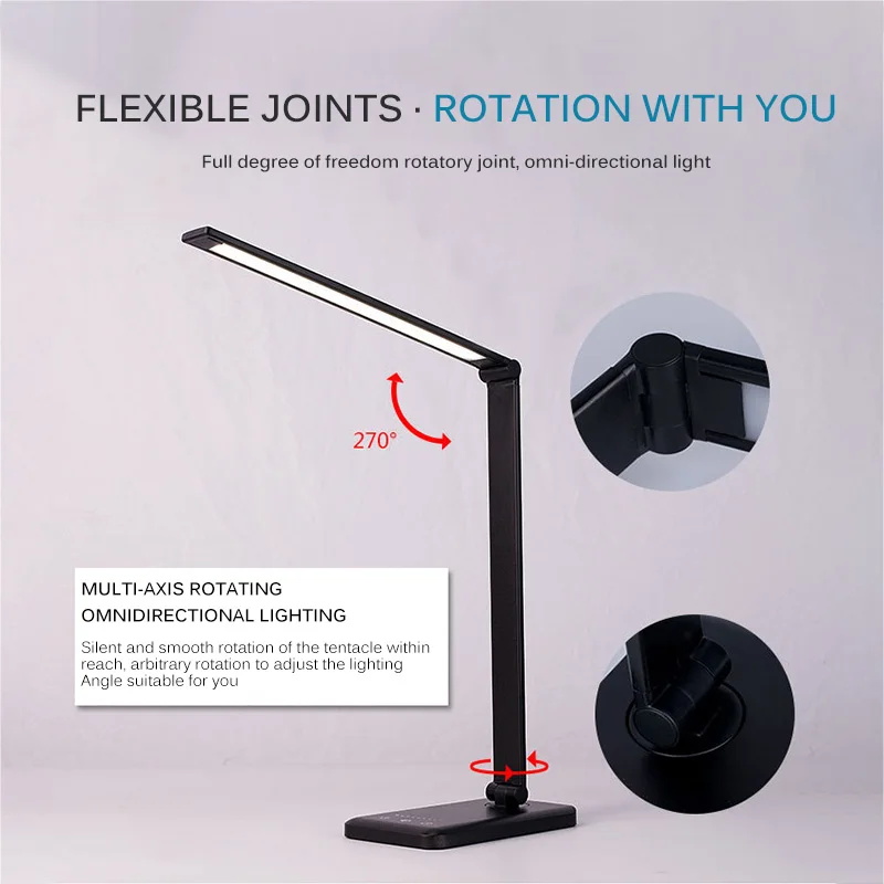 USB Eye Protection Desk Lamp 3 Dimmable LED Touch Night Light Wireless Charger Light Student Reading Light Wireless Charging
USB Eye Protection Desk Lamp 3 Dimmable LED Touch Night Light Wireless Charger Light Student Reading Light Wireless Charging