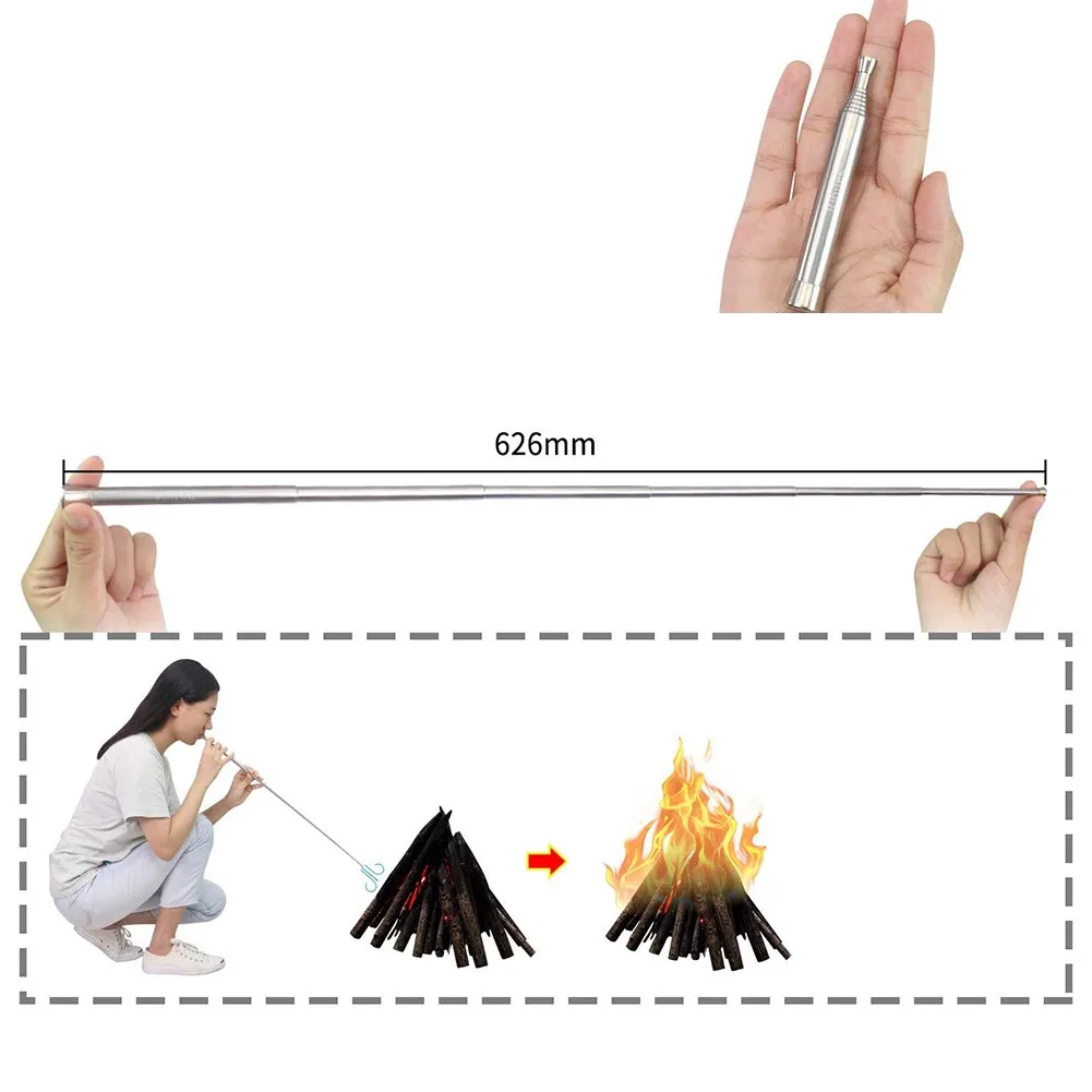 Collapsible High Effective Tiny Outdoor Camping Blow Fire Tube Portable Stainless Steel Campfire Blowing Make-Fire Stick
Collapsible High Effective Tiny Outdoor Camping Blow Fire Tube Portable Stainless Steel Campfire Blowing Make-Fire Stick