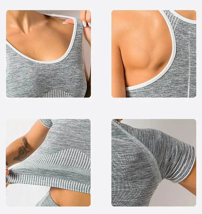 New running sports bra seamless fitness shorts suit
New running sports bra seamless fitness shorts suit