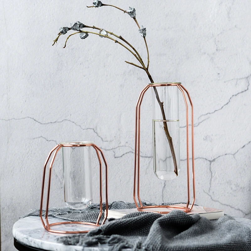 Nordic Creative Golden Iron Frame Glass Vase Artificial Tube Hydroponics Flower Arrangement Container Plants Vases Home Decor
Nordic Creative Golden Iron Frame Glass Vase Artificial Tube Hydroponics Flower Arrangement Container Plants Vases Home Decor