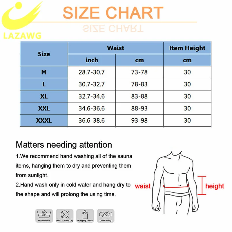 LAZAWG Men Trimmer Waist Trainer Slimming Belt Belly Trimmer Body Shaper Wrap Workout Fitness Corsets Sport Burner Weight Loss
LAZAWG Men Trimmer Waist Trainer Slimming Belt Belly Trimmer Body Shaper Wrap Workout Fitness Corsets Sport Burner Weight Loss