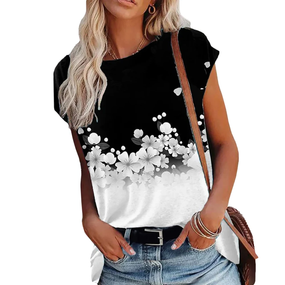 Women's Loose Floral Print Round Neck T-Shirt Short-Sleeve Summer Loose Casual Female Streetwear Ladies Fashion Clothes 2022
Women's Loose Floral Print Round Neck T-Shirt Short-Sleeve Summer Loose Casual Female Streetwear Ladies Fashion Clothes 2022