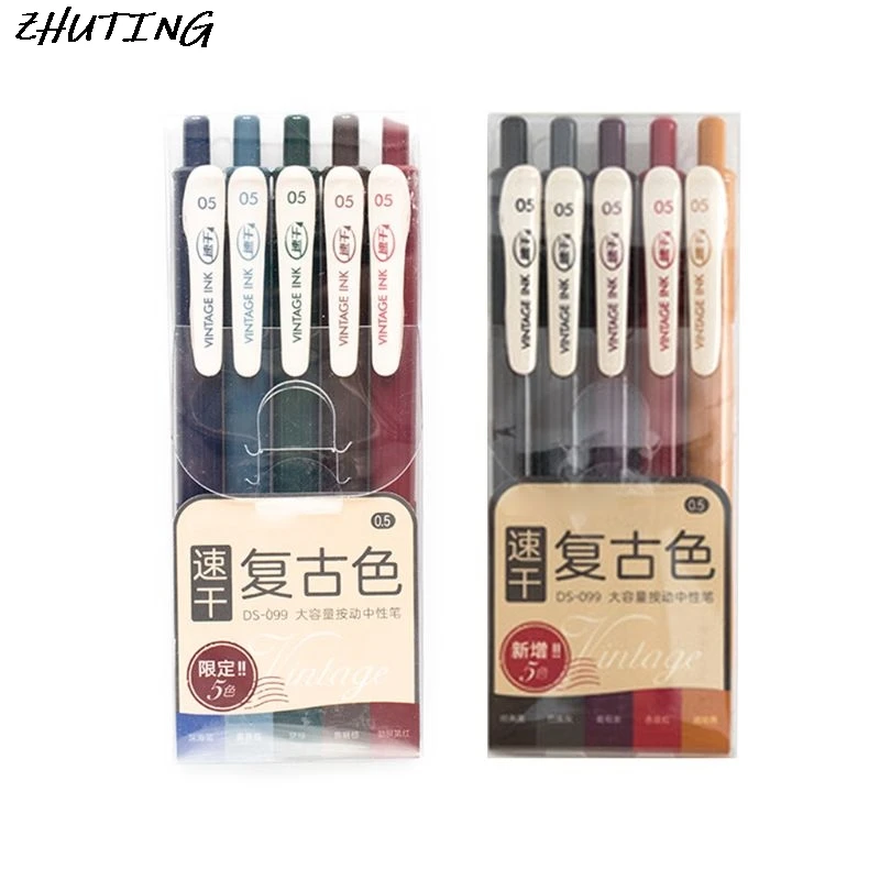 5pcs Retro Gel Pens 0.5mm Thin Point Quick Drying Neutral Marker Clip Pen School
5pcs Retro Gel Pens 0.5mm Thin Point Quick Drying Neutral Marker Clip Pen School