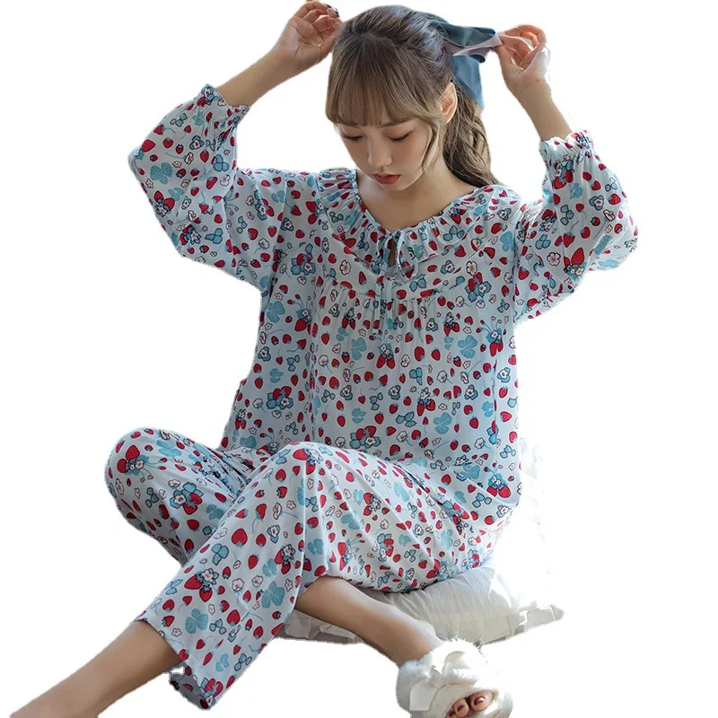Cotton Pajamas 2PCS Nightwear Casual Shirt&Pants Women Sleepwear Cute Intimate Lingerie Soft Pijamas Soft Lounge Wear Homewear
Cotton Pajamas 2PCS Nightwear Casual Shirt&Pants Women Sleepwear Cute Intimate Lingerie Soft Pijamas Soft Lounge Wear Homewear