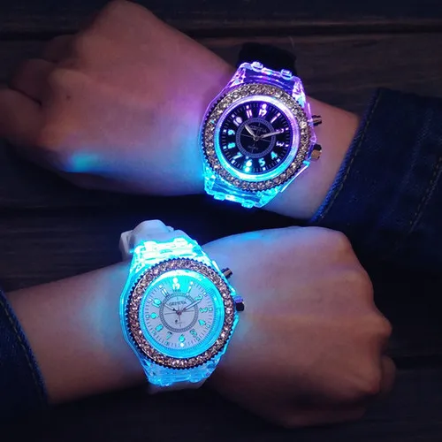 

Silicone LED Luminous Fashion Ladies Outdoor Watch Women's Men colorful Sports WristWatches Men Watch Clocks Relogios Masculino