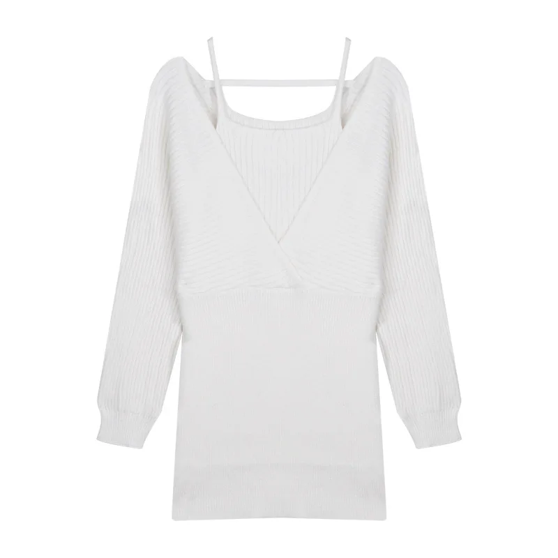 Knitted dress female fake two-piece black long-sleeved bag hip 2021 spring new inner base base
Knitted dress female fake two-piece black long-sleeved bag hip 2021 spring new inner base base