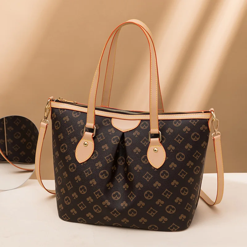 Ladies Shoulder Bag New Fashion Print Tote Bag Trend Large Capacity Retro Portable Messenger Bag 
Ladies Shoulder Bag New Fashion Print Tote Bag Trend Large Capacity Retro Portable Messenger Bag