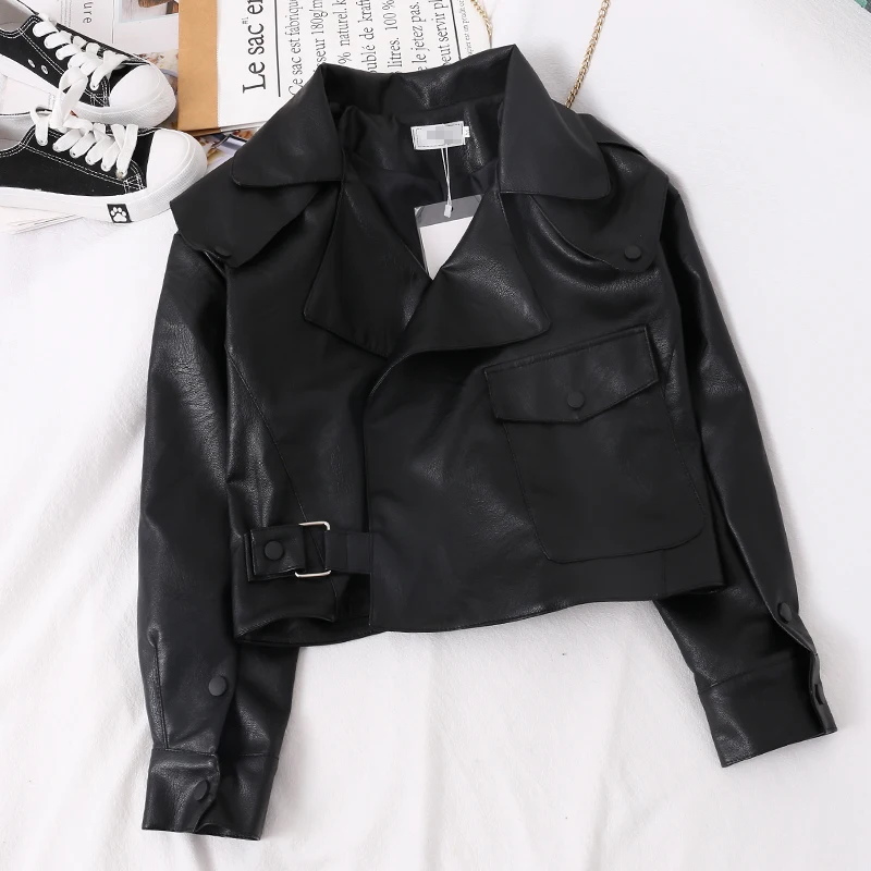 Women Jacket Korean Pu Leather Short 2019 Autumn Winter Korean Version High Waist Loose Fashion Coat G1186
Women Jacket Korean Pu Leather Short 2019 Autumn Winter Korean Version High Waist Loose Fashion Coat G1186