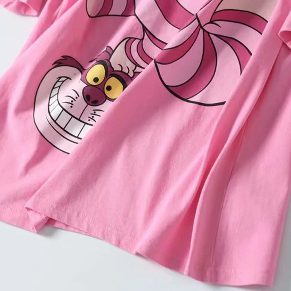 Disney Fashion Alice in Wonderland Cheshire Cat Cartoon Print Women T-Shirt Cotton Tee O-Neck Pullover Harajuku Short Sleeve Top
Disney Fashion Alice in Wonderland Cheshire Cat Cartoon Print Women T-Shirt Cotton Tee O-Neck Pullover Harajuku Short Sleeve Top