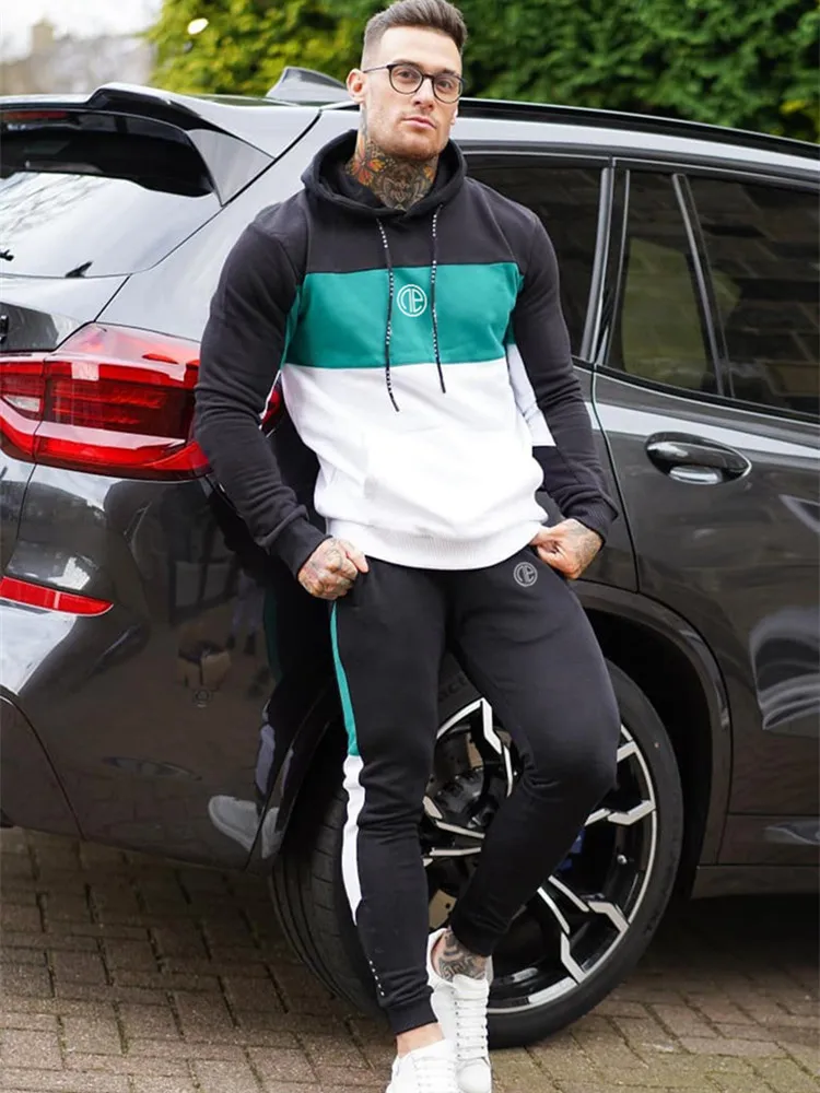 New Brand 2 Pieces Sets Tracksuit Men Spring Fashion Hooded Sweatshirt +Drawstring Pants Male Stripe Patchwork Hoodies Bigsweety
New Brand 2 Pieces Sets Tracksuit Men Spring Fashion Hooded Sweatshirt +Drawstring Pants Male Stripe Patchwork Hoodies Bigsweety