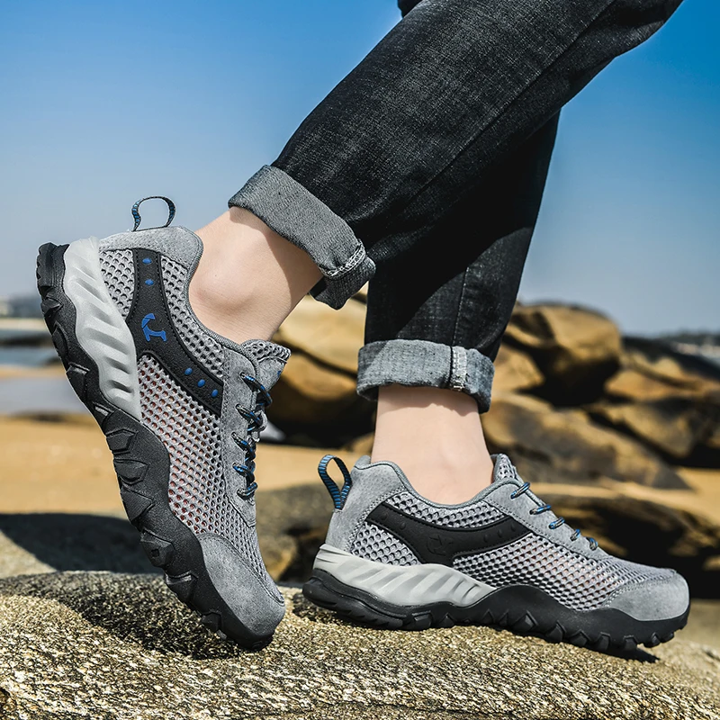 Outdoor Men Wading Shoes Breathable Mesh Beach Sneakers Lightweight male Seaside Barefoot Sandals Non-slip Damping Walking
Outdoor Men Wading Shoes Breathable Mesh Beach Sneakers Lightweight male Seaside Barefoot Sandals Non-slip Damping Walking