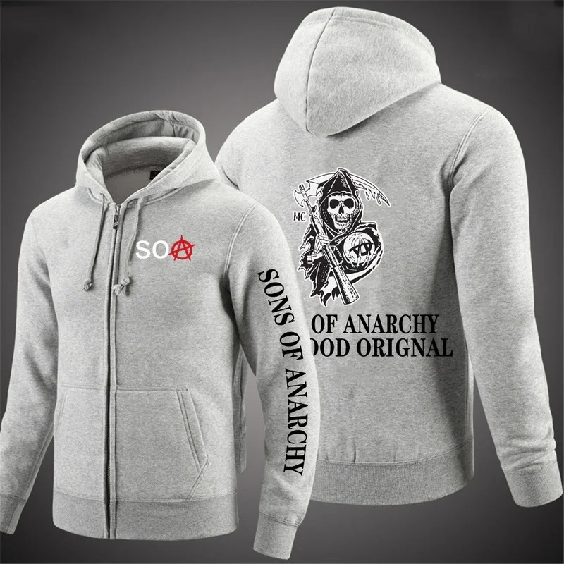 2021NEW Men's Cotton SOA Tops Sons of Anarchy Zipper jackets SAMCRO Unisex Hip Hop Sweatshirts Sport High street Hoodies
2021NEW Men's Cotton SOA Tops Sons of Anarchy Zipper jackets SAMCRO Unisex Hip Hop Sweatshirts Sport High street Hoodies