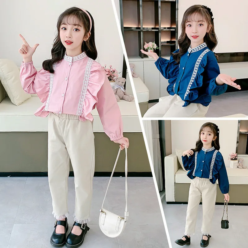 2021 spring and autumn children's suit 7 big children's lace shirt and frayed pants fashion trend two-piece suit
2021 spring and autumn children's suit 7 big children's lace shirt and frayed pants fashion trend two-piece suit