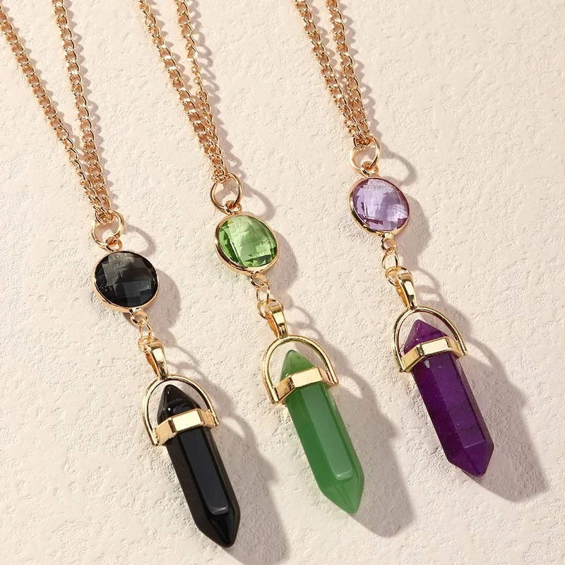 2021 Lady Girl Couple Fashion Natural Hexagonal Stone Pillar Multicolor Pendant Natural Stone Bullet Necklace DIY Original Item
2021 Lady Girl Couple Fashion Natural Hexagonal Stone Pillar Multicolor Pendant Natural Stone Bullet Necklace DIY Original Item