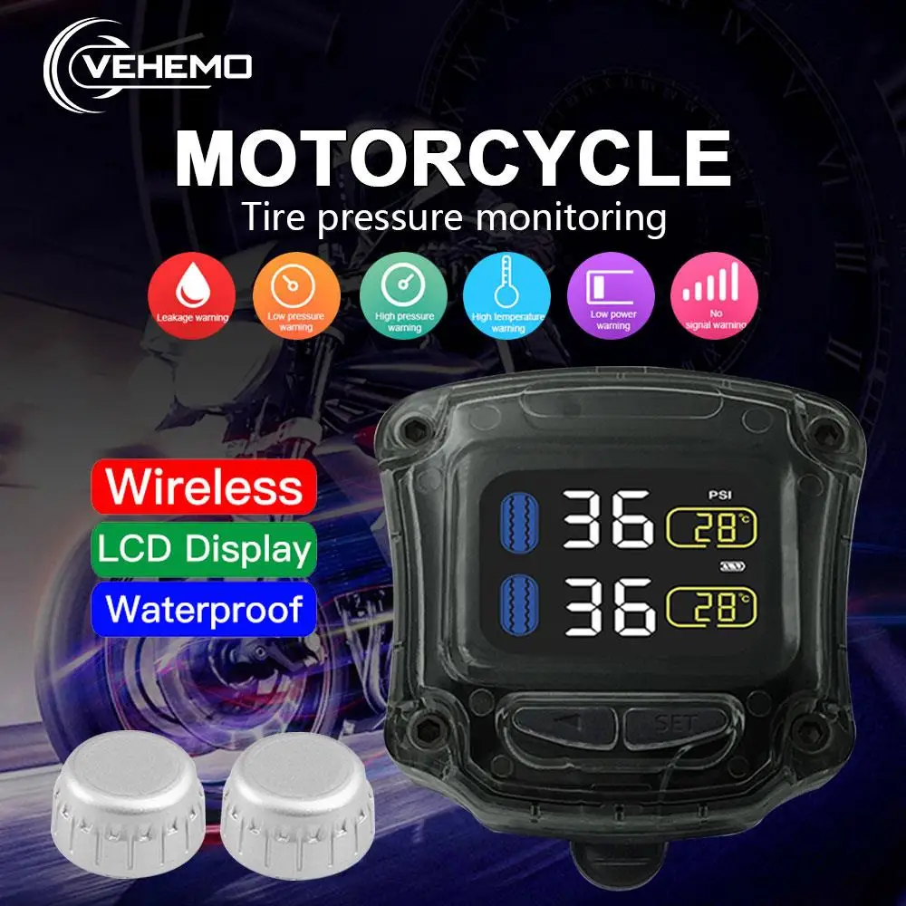CAREUD M3 B Motorcycle TPMS Tire Temperature Tire Ppressure Monitoring System LCD Color Screen 2 Pcs Sensor
CAREUD M3 B Motorcycle TPMS Tire Temperature Tire Ppressure Monitoring System LCD Color Screen 2 Pcs Sensor