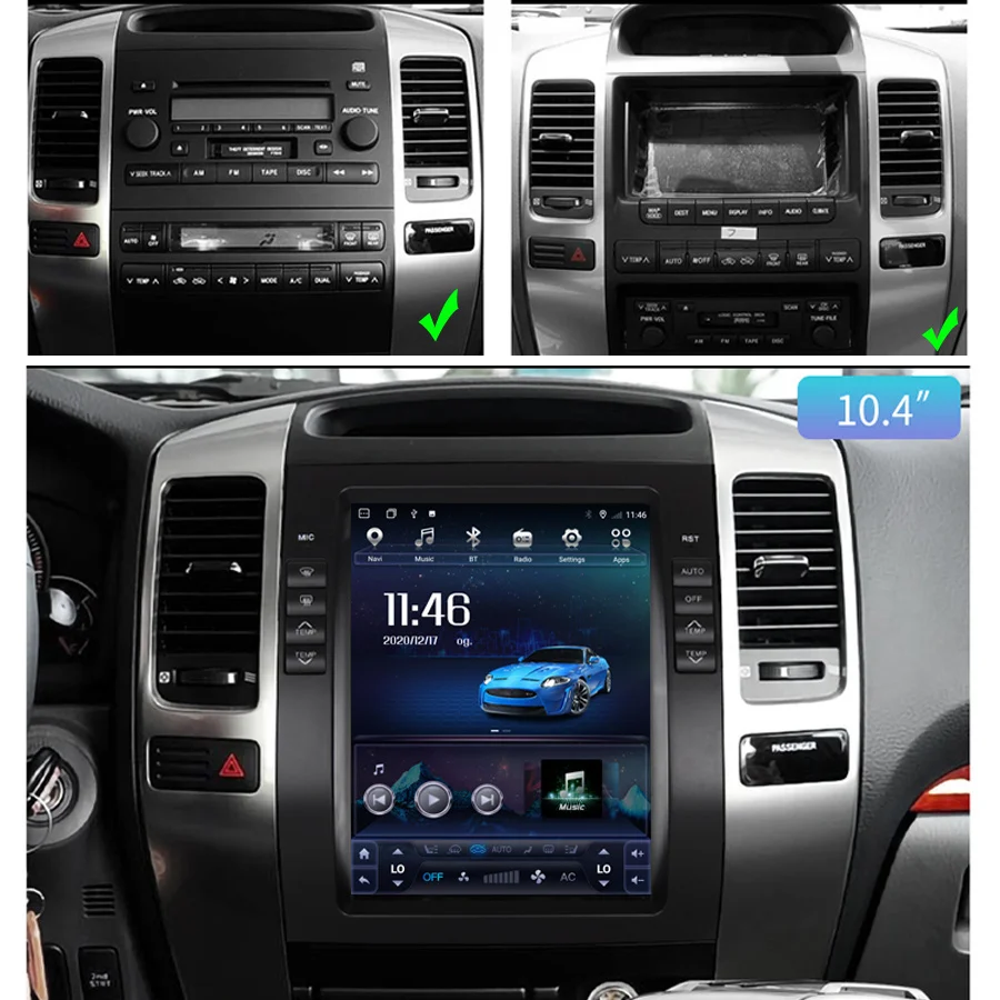 Для Lexus GX470 Android радио для Toyota Land Cruiser Prado 120 2002 - 2009 Tesla стерео автомобильный