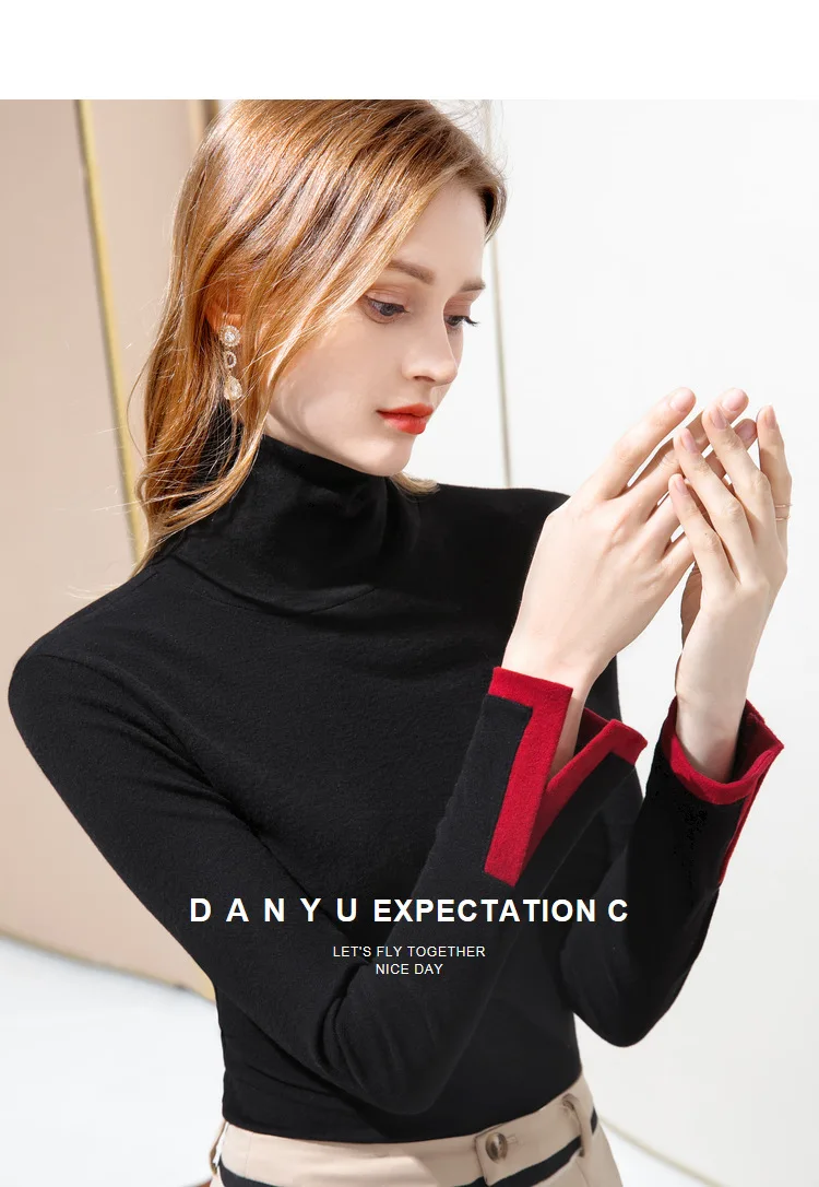 2020 Autumn Winter Women'S T-Shirts Elegant Office Lady Slim Solid Color High Quality Top Female Turtleneck Tshirt B234
2020 Autumn Winter Women'S T-Shirts Elegant Office Lady Slim Solid Color High Quality Top Female Turtleneck Tshirt B234