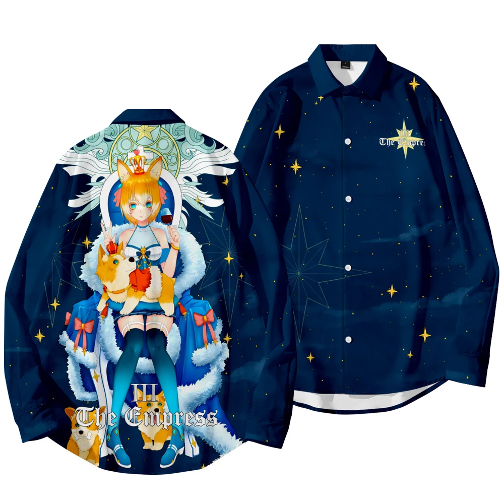 Men's Shirt Long Sleeve Shirts Tarot Card Priestess Fashion Harajuku Blouses Casual Buttons Cardigan Women shirt Tops OverSize
Men's Shirt Long Sleeve Shirts Tarot Card Priestess Fashion Harajuku Blouses Casual Buttons Cardigan Women shirt Tops OverSize