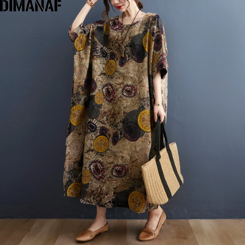 DIMANAF 2021 Plus Size Summer Dress Vintage Women Beach Sundress Floral Long Dress Oversize Loose 5XL 6XL Casual Batwing Sleeve
DIMANAF 2021 Plus Size Summer Dress Vintage Women Beach Sundress Floral Long Dress Oversize Loose 5XL 6XL Casual Batwing Sleeve