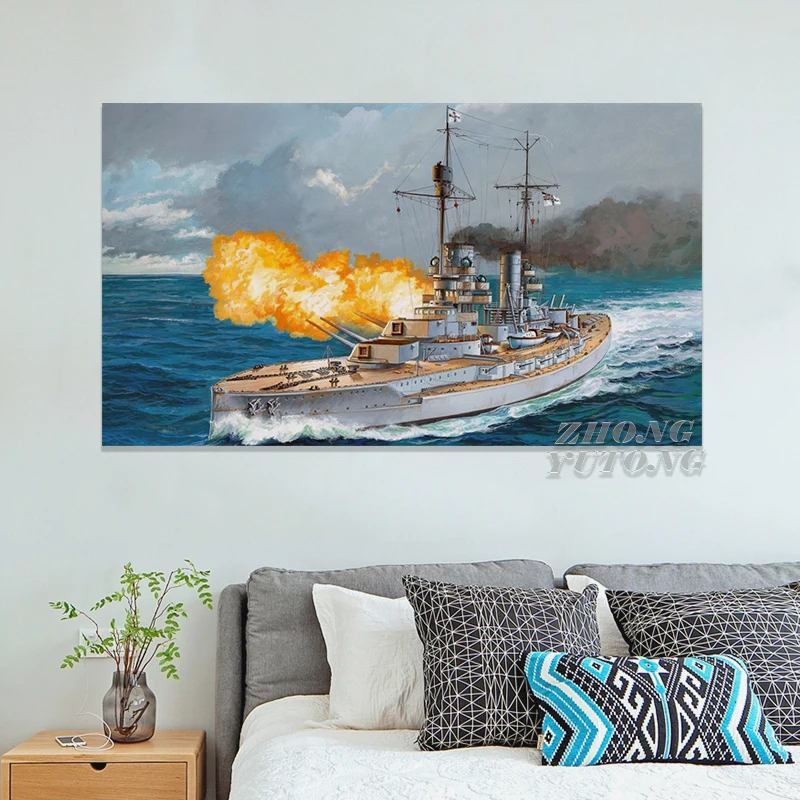Фото Постеры на холсте с изображением немецкого военного корабля | Дом и сад