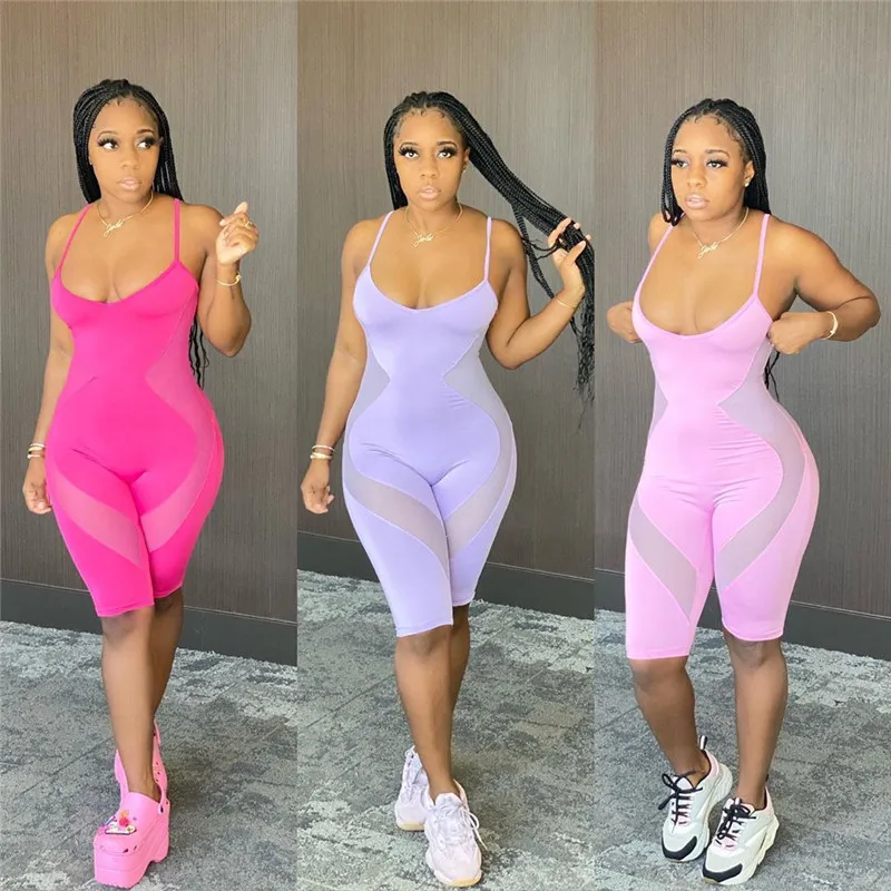 UVRCOS Rompers Womens Short Jumpsuits 2021 New Fashion Mesh Patchwork See Through Camisole Short Pants Skinny Fitness Sportwear
UVRCOS Rompers Womens Short Jumpsuits 2021 New Fashion Mesh Patchwork See Through Camisole Short Pants Skinny Fitness Sportwear
