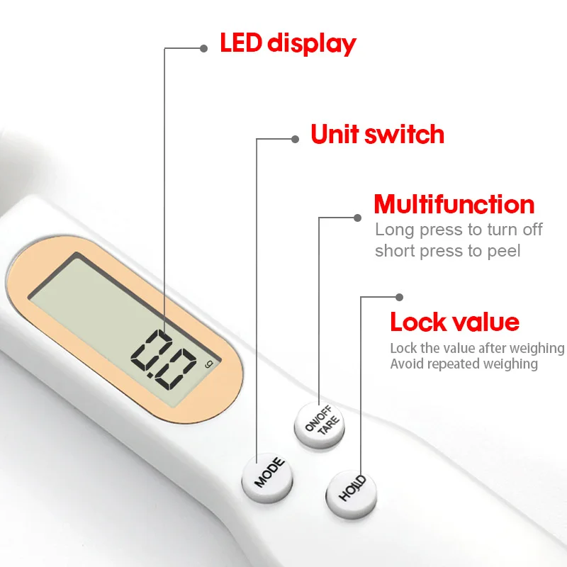 500g Kitchen Spoon Scale Digital Measuring Electronic LCD Display Weight Gram Food Scales Precise Cooking Baking Accessories
500g Kitchen Spoon Scale Digital Measuring Electronic LCD Display Weight Gram Food Scales Precise Cooking Baking Accessories