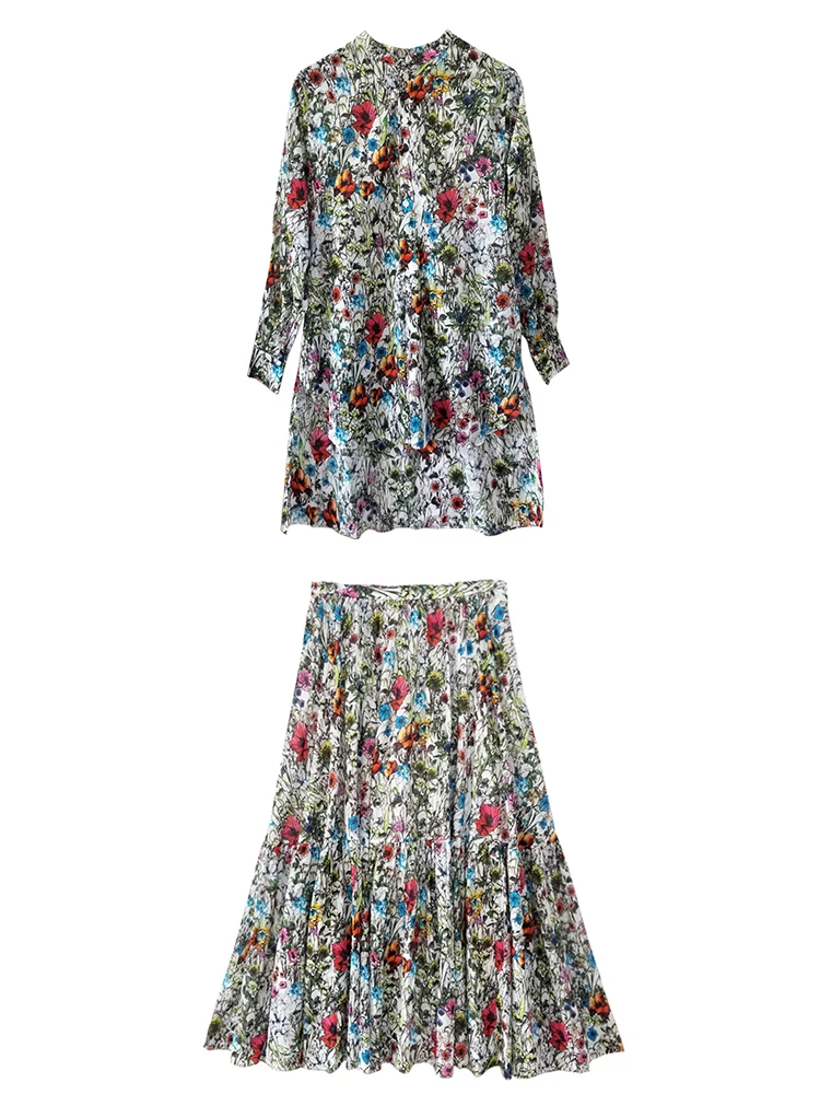 Retro print long loose loose shirt two-piece suit women's autumn new style + high waist A-line large hem skirt Fashion suit
Retro print long loose loose shirt two-piece suit women's autumn new style + high waist A-line large hem skirt Fashion suit