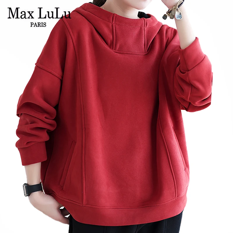 Max LuLu Korean Design Red Hooded Loose Sweatshirt 2021 New Women Casual Solid Hoodies Girl Fitness Clothes Fur Warm Streetwear
Max LuLu Korean Design Red Hooded Loose Sweatshirt 2021 New Women Casual Solid Hoodies Girl Fitness Clothes Fur Warm Streetwear
