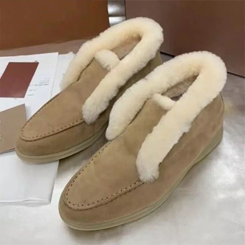 Ankle Boots Suede Leather Boots Natural-Fur Warm Winter Boots Comfortable Slip-On Snow Boots For Women 4 Colors
Ankle Boots Suede Leather Boots Natural-Fur Warm Winter Boots Comfortable Slip-On Snow Boots For Women 4 Colors