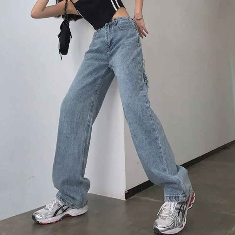Jeans Women Wide Leg Distressed Streetwear Stitching High Waist Straight Leg Pants Loose Daddy Plus Size Ripped Trousers 2XL
Jeans Women Wide Leg Distressed Streetwear Stitching High Waist Straight Leg Pants Loose Daddy Plus Size Ripped Trousers 2XL
