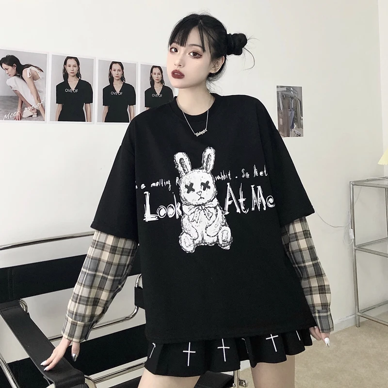 HARAJPOO Woman Sweatshirts Bf College Wind Harajuku Loose Casual Stitching Fake Two-piece Cartoon Print Long Sleeve Couple Top
HARAJPOO Woman Sweatshirts Bf College Wind Harajuku Loose Casual Stitching Fake Two-piece Cartoon Print Long Sleeve Couple Top
