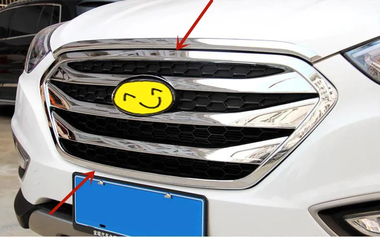 

For Hyundai IX35 2013-2016 ABS Chrome Front grille decorative frame decoration bar anti-scratch protection car accessories