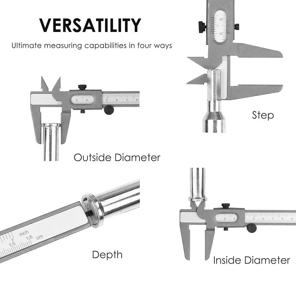 A15C11 Vernier Caliper Micrometer 160mm High Precision Depth Ruler Metal Calipers Gauge Stainless Steel Measuring Tool
A15C11 Vernier Caliper Micrometer 160mm High Precision Depth Ruler Metal Calipers Gauge Stainless Steel Measuring Tool