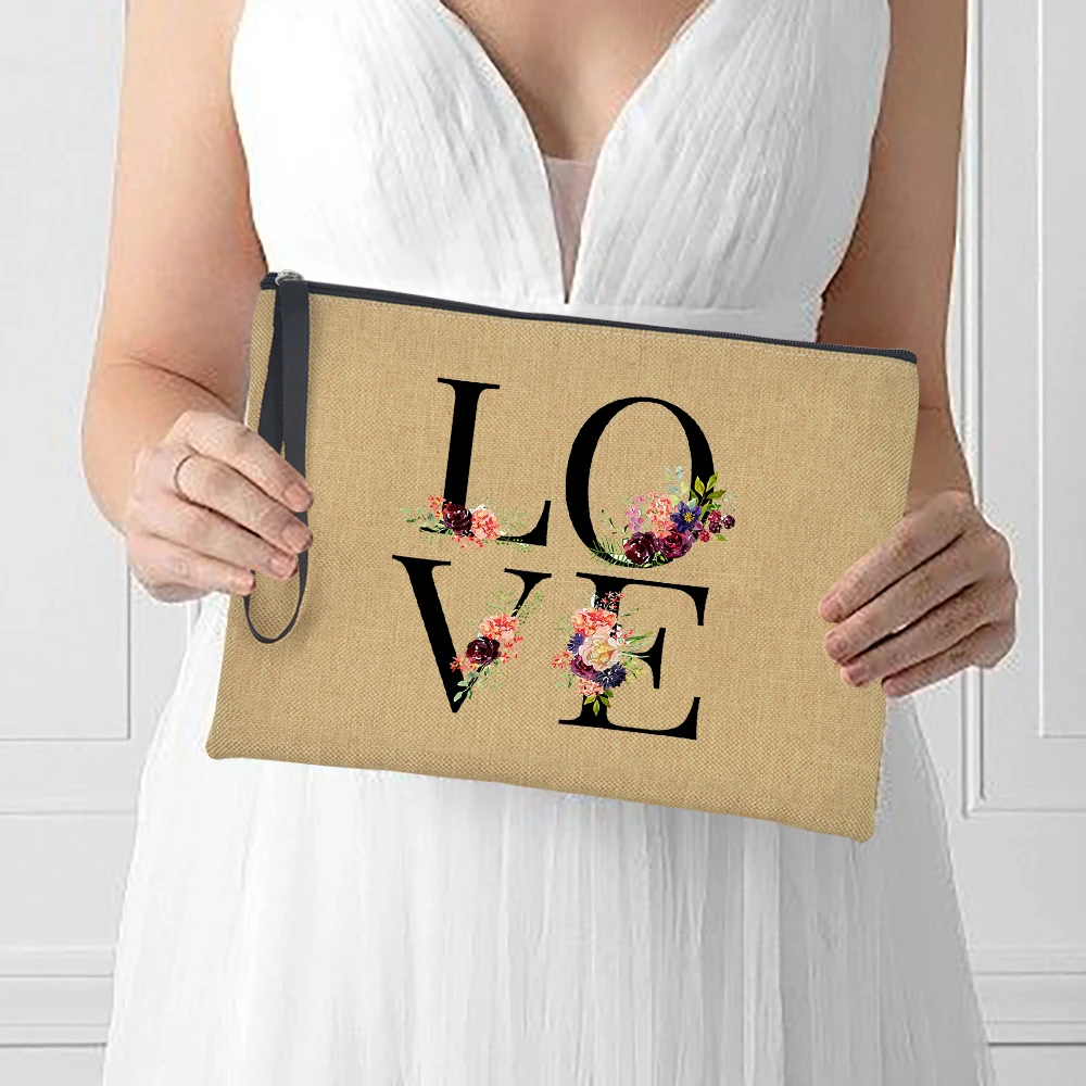 Flowers Love Alphabet Linen Clutch Handbag for Women Cosmetic Cases Makeup Pouch Bag Lipstick Organizers Valentine's Day Gifts
Flowers Love Alphabet Linen Clutch Handbag for Women Cosmetic Cases Makeup Pouch Bag Lipstick Organizers Valentine's Day Gifts