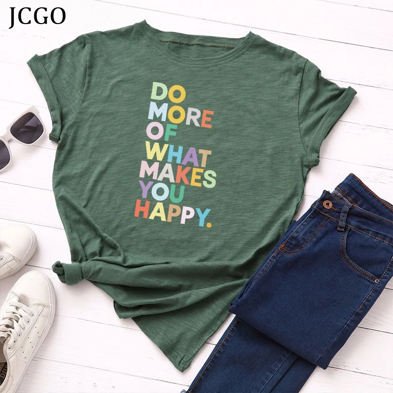 JCGO женская летняя хлопчатобумажная футболка больших размеров 5XL с коротким