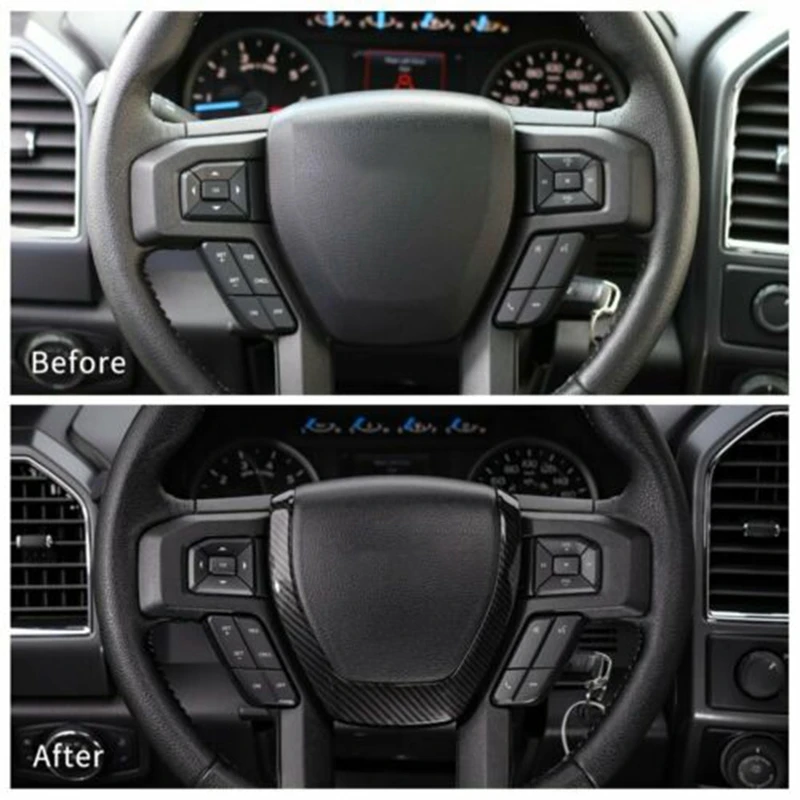 Carbon Fiber Steering Wheel Panel Moulding Cover Trim for Ford F150 2015-2019 | Автомобили и мотоциклы