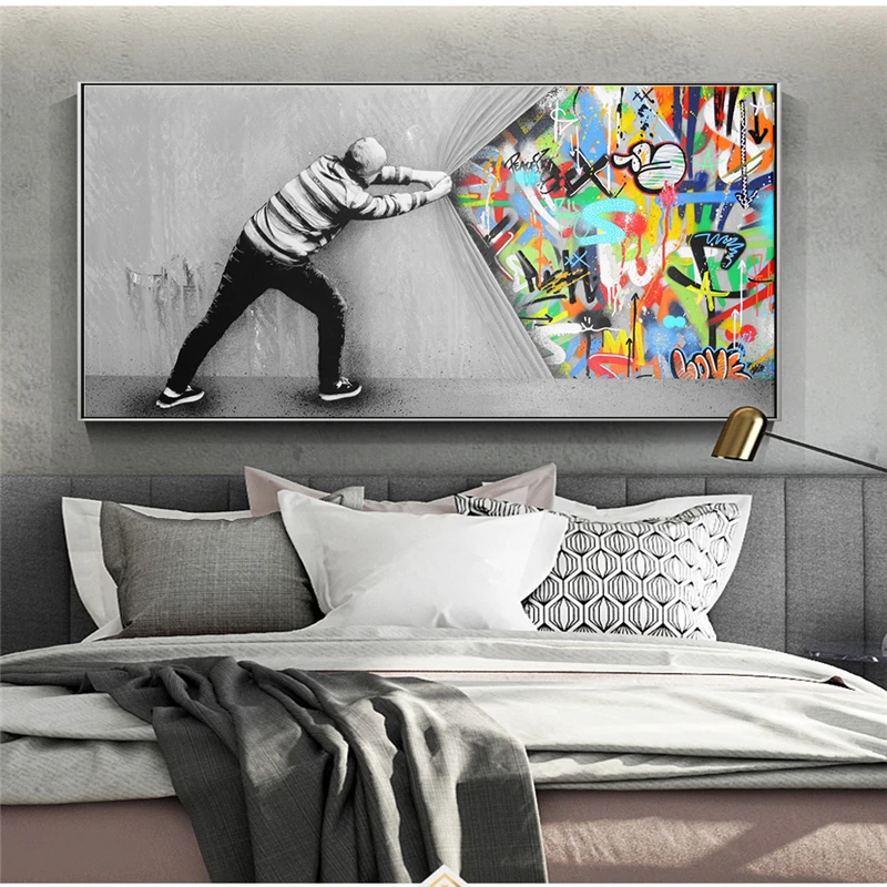 Banksy Art Behind The Curtain Canvas Paintings On the Wall Art Posters And Prints Graffiti Street Art Wall Pictures Home Decor
Banksy Art Behind The Curtain Canvas Paintings On the Wall Art Posters And Prints Graffiti Street Art Wall Pictures Home Decor