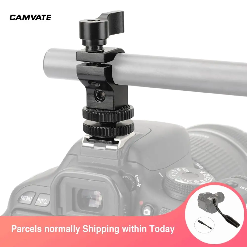CAMVATE Standard 15mm Single Rod Holder Clamp With Cold / Hot Shoe Mount Adapter For DSLR Camera 15mm Rail Rod Support System
CAMVATE Standard 15mm Single Rod Holder Clamp With Cold / Hot Shoe Mount Adapter For DSLR Camera 15mm Rail Rod Support System