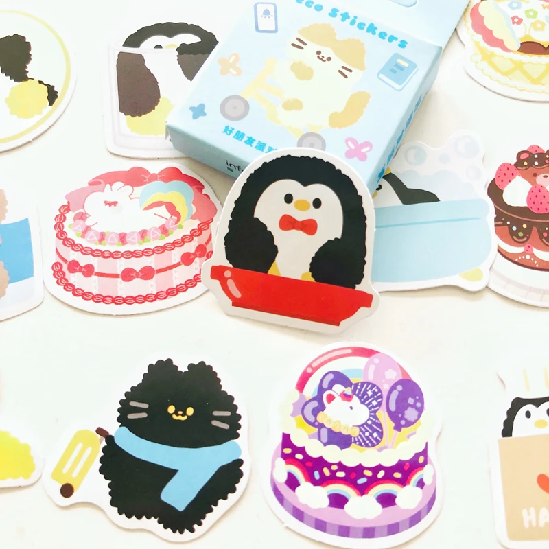 45 pcs/Box Lovely Penguin Cat Party Cakes Diary Notebook Handbook Bullet DIY Decoration Sticker
45 pcs/Box Lovely Penguin Cat Party Cakes Diary Notebook Handbook Bullet DIY Decoration Sticker