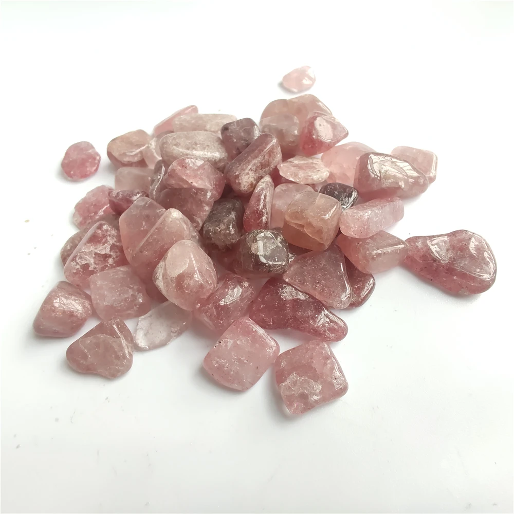 Натуральный Полированный клубничный кварц драгоценные камни кристалл гравий