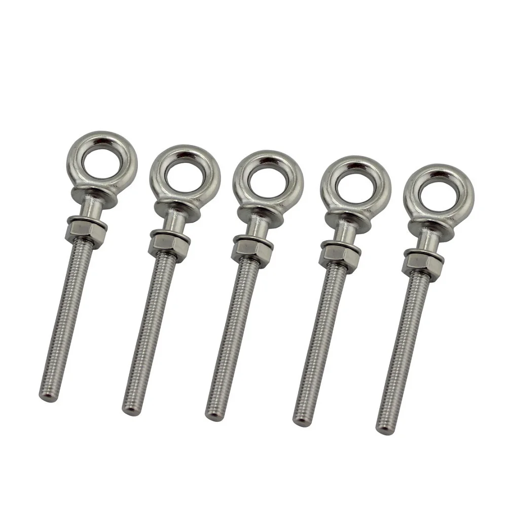 5PCS 316 Stainless Steel HX Long Shoulder Lifting Eye Bolt With Nut M6 M8 M10 For Wire Rope Lifting
5PCS 316 Stainless Steel HX Long Shoulder Lifting Eye Bolt With Nut M6 M8 M10 For Wire Rope Lifting