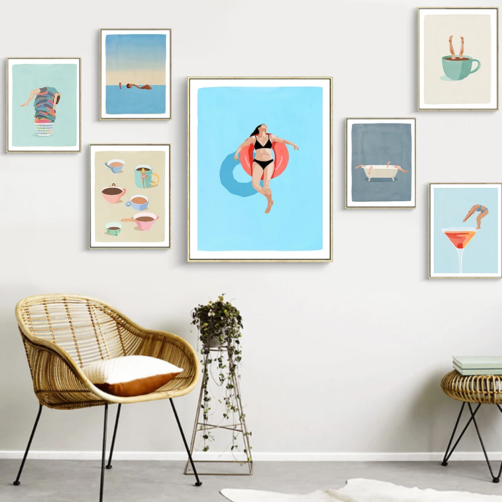Abstract Nordic Poster Sea Diving Wine Glass Coffee Cup Swim Pool Wall Art Print Canvas Painting Decor Pictures For Bedroom Room
Abstract Nordic Poster Sea Diving Wine Glass Coffee Cup Swim Pool Wall Art Print Canvas Painting Decor Pictures For Bedroom Room