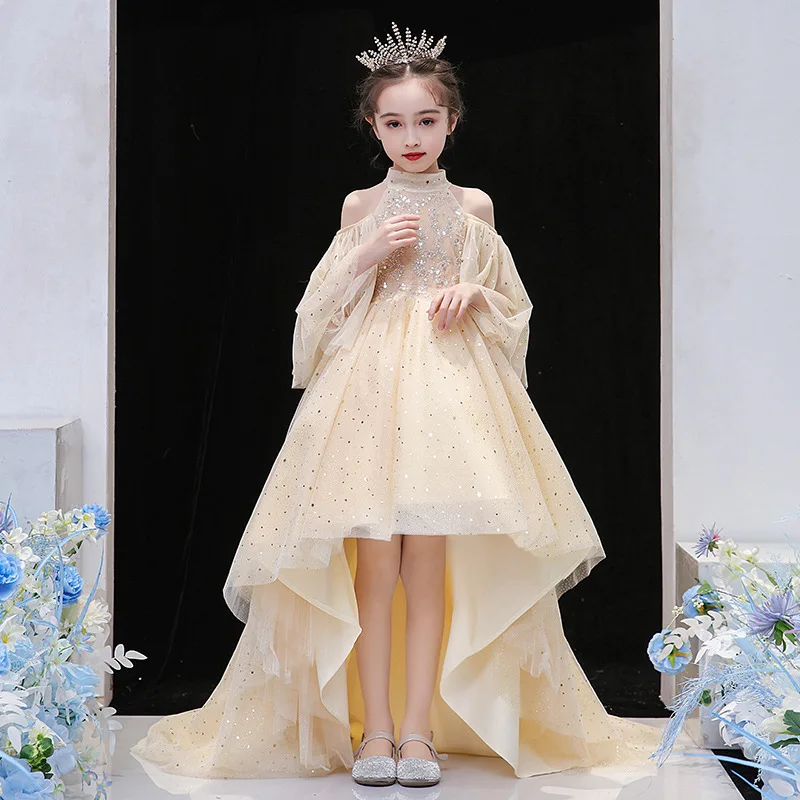 Girl Champagne Sequined High Low Dress Kids Elegant Gowns Children Princess Frocks Girls Wedding Birthday Party Dresses Prom
Girl Champagne Sequined High Low Dress Kids Elegant Gowns Children Princess Frocks Girls Wedding Birthday Party Dresses Prom