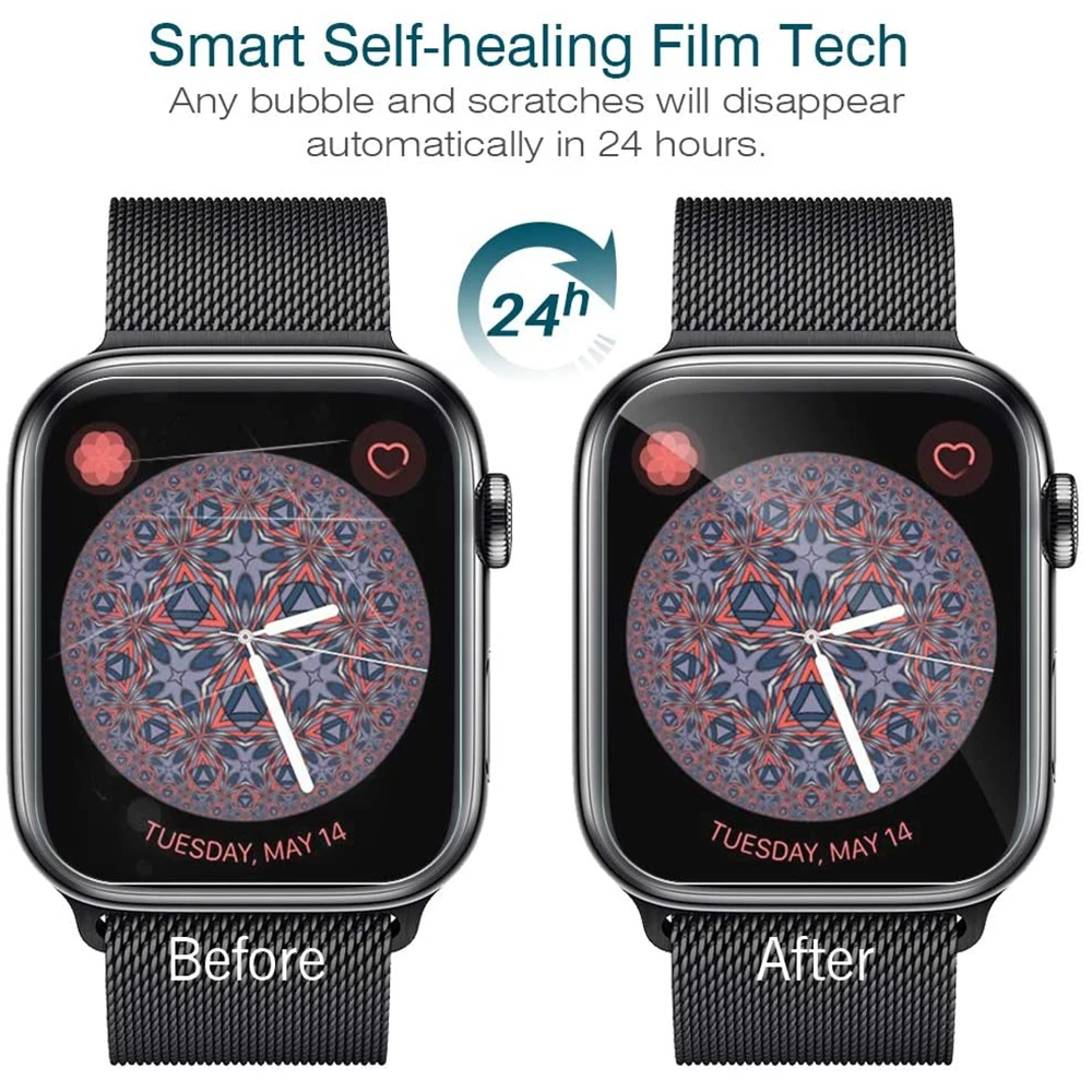 Screen Protector for Apple Watch 44mm 40mm series 5 4 3 Max Coverage Anti-Scratch Flexible TPU Clear Film iwatch Protective | Наручные