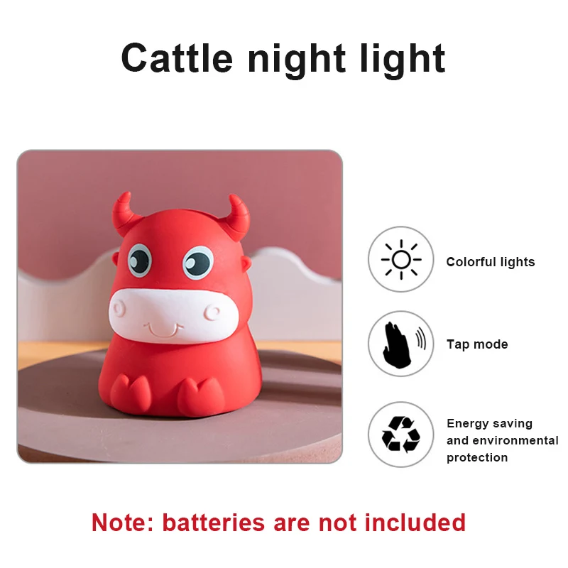 3D Cow Led Night Light Soft Silicone Colorful Lights Touchs Sensor For Home Bedroom Decoration FAS6
3D Cow Led Night Light Soft Silicone Colorful Lights Touchs Sensor For Home Bedroom Decoration FAS6