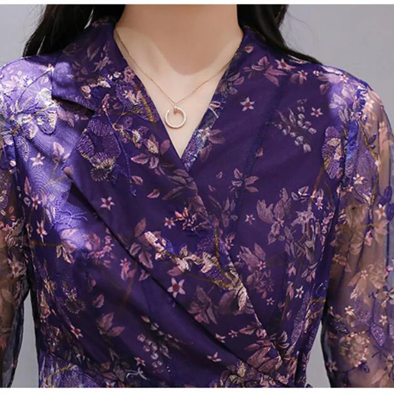 Floral Print Women Chiffon Dress Summer V-neck Fashion Vintage Knee-length Dresses Elegant Party Vestidos Women Clothing
Floral Print Women Chiffon Dress Summer V-neck Fashion Vintage Knee-length Dresses Elegant Party Vestidos Women Clothing